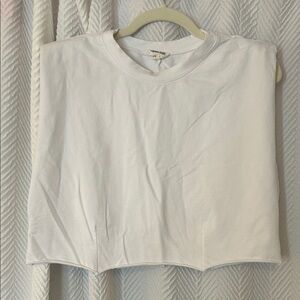 White Cropped Sleeveless T-Shirt